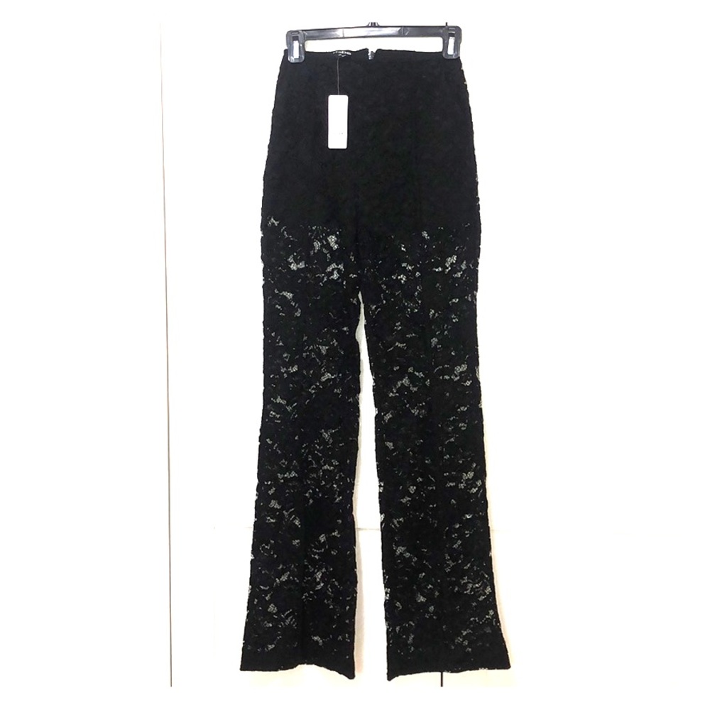 Bebe lace wide leg trouser